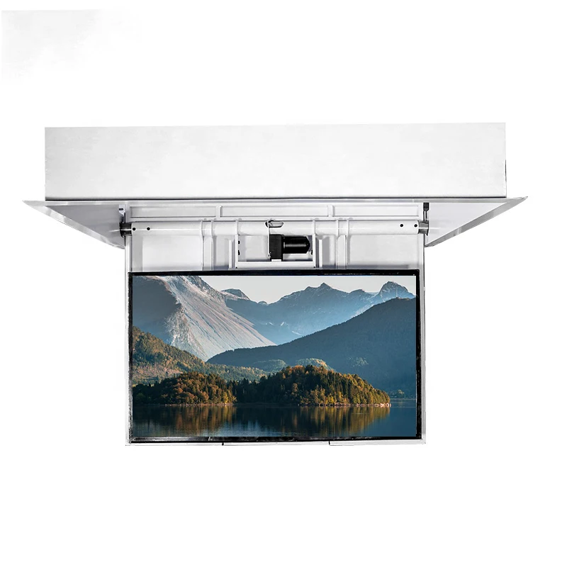 Electric motorized flip down TV ceiling mount rotating mount hanger tv ceiling lift hanger