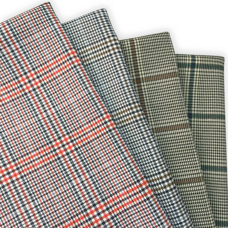 
wholesale China check fabric twill woven plaid shirting fabric 