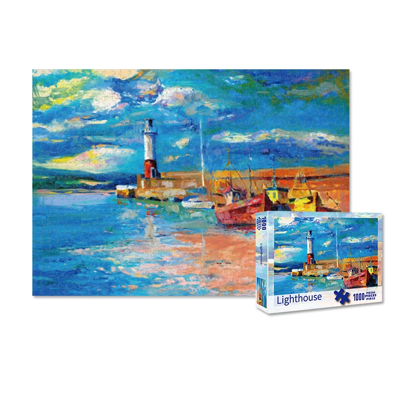 wooden puzzle maker printing 1000 piece customizable puzzle wood material painting plane puzzle