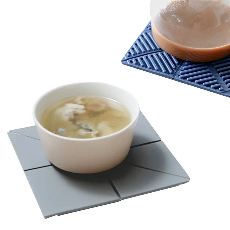 New Design Folding Hot Potholder Trivet Mat Collapsible Coster Silicone Placemat