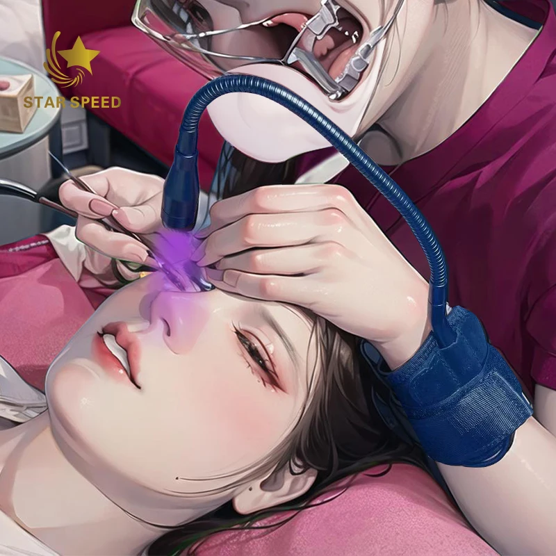 Wrist UV lamp with foot pedal for lash extension white led eyelash glue lamp uv led lash glue wrist light