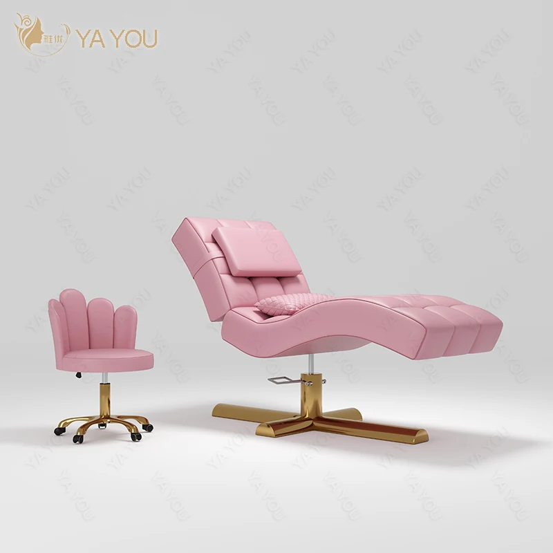 High Quality Curved Eyelash Extension Bed Furniture Customized Spa Eyebrow Beauty Salon Chair Eyelash Extension Bed