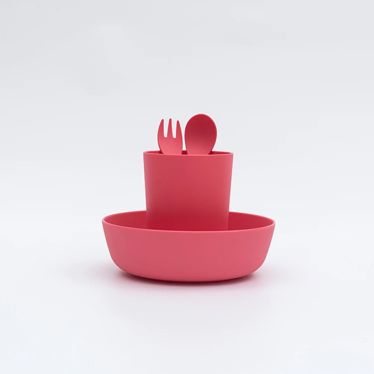 
Factory Customized Healthy Biodegradable cutlery baby bowl Reusable Carn StarchTableware set pla dinner set dinnerware 