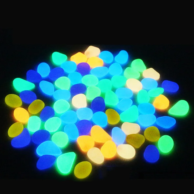 wholesale night long glowing artificial sand stone glow in the dark luminescent gravels rocks pavement landscaping decoration