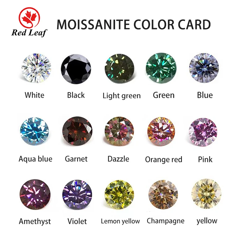 Redleaf Fashion Sapphire Blue Color VVS1 Moissanite GRA Certified Round Oval Emrald Square Pear Fancy Cut Synthetic Moissanite