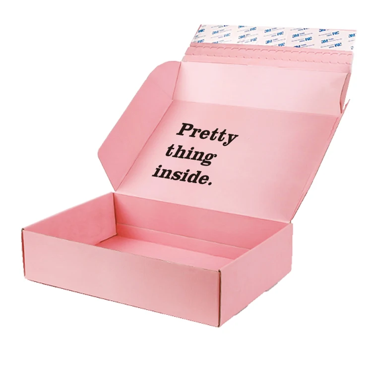 Durable Pink Beauty Gift Box Cardboard Packaging Cosmetics Clothing Shoes Paper Mailer Box Recycle Custom Print Shipping Box