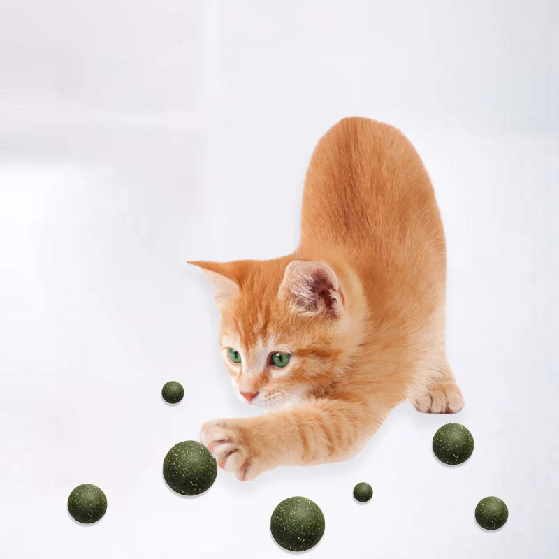 Pet Catnip Toys Edible Catnip Ball Safety Healthy Cat Mint Home Chasing Game Toy Products Clean Teeth The Stomach Catmint