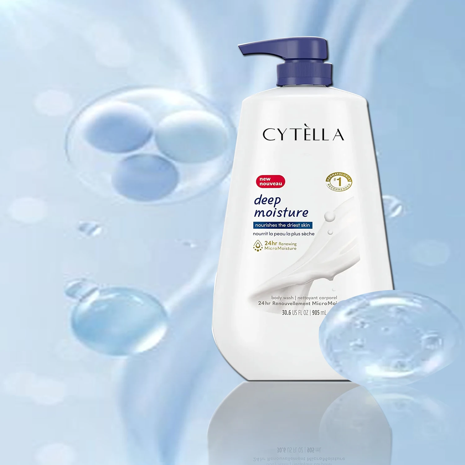 Body Wash For Dry Skin 3 Counts Moisturizing Cleanser with 24-hr Renewing Nourishes Skin