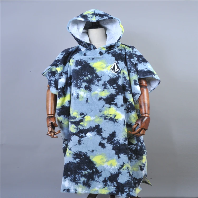High Quality Wholesale 100% Cotton Kids Pretty Hooded Poncho Beach Towel
