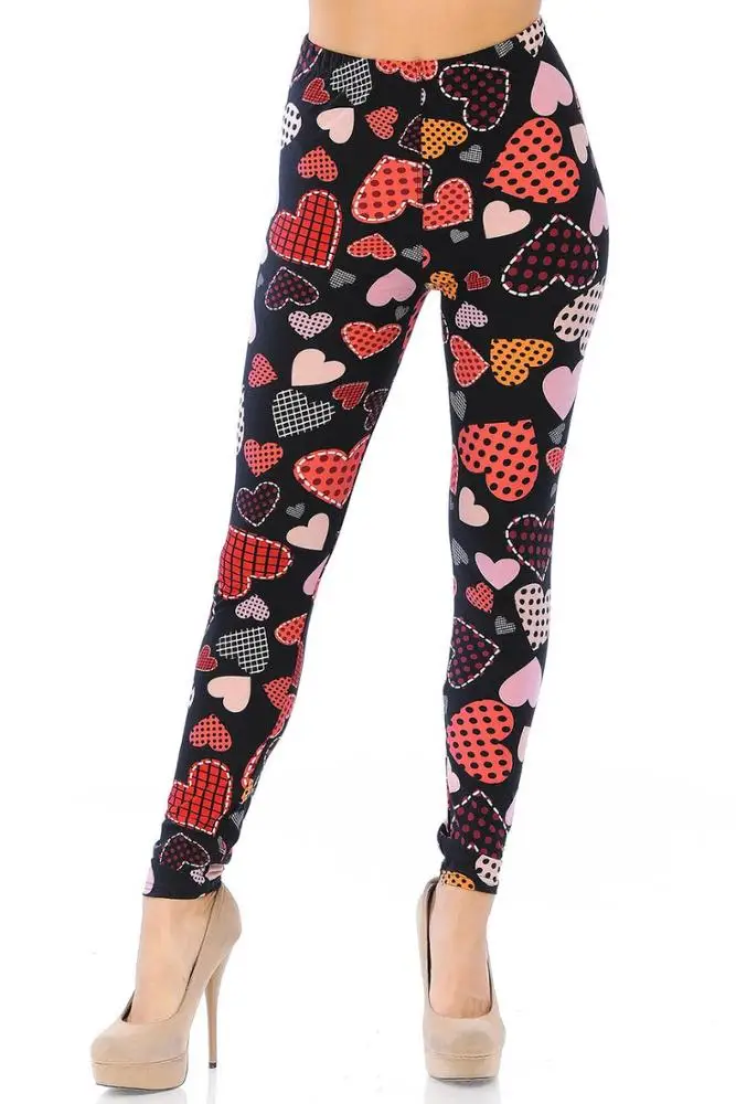 Pink Hearts Prints Valentine Leggings for Mommy and Kids Tights Wholesale