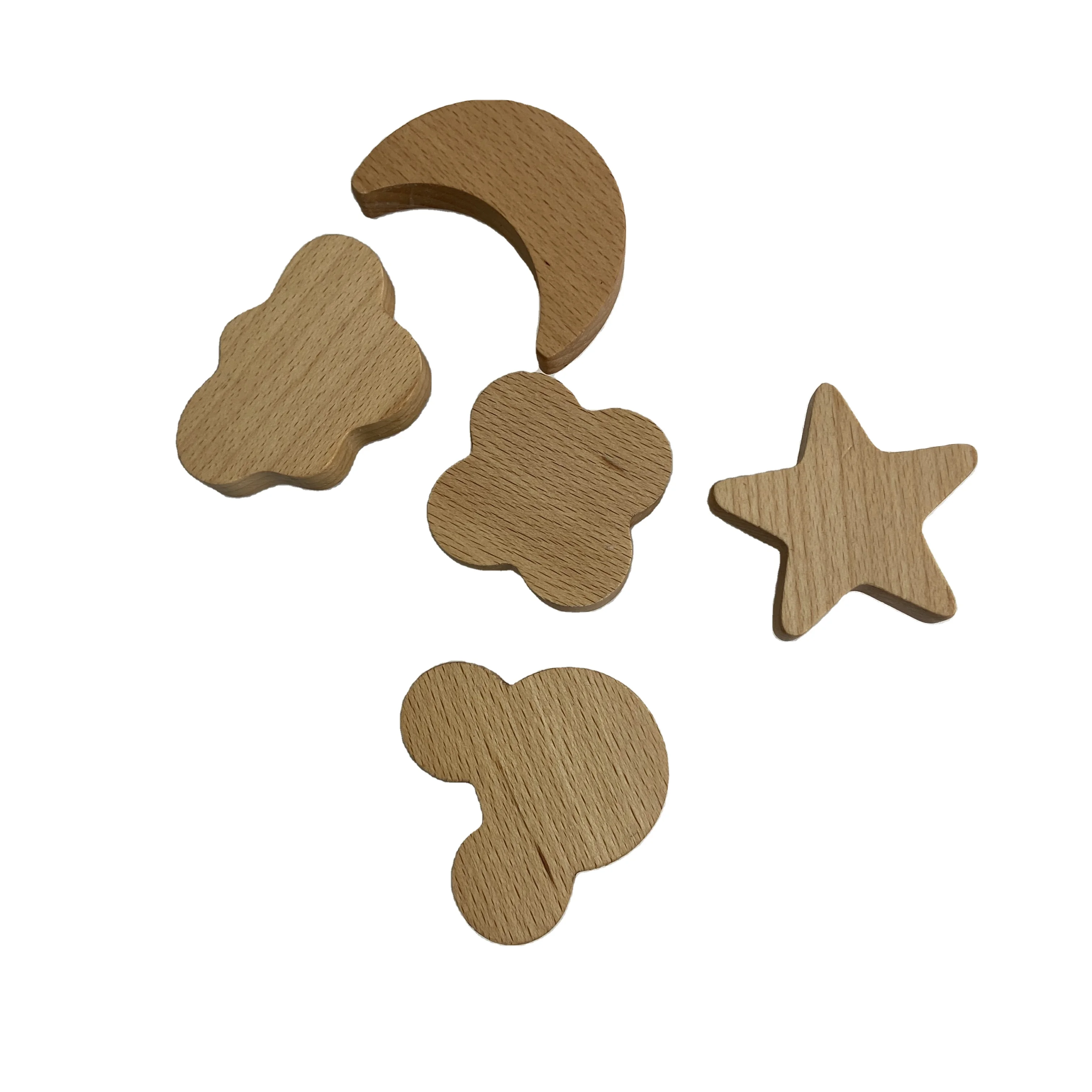 Diyue DIYR201010 Removable Wall Mount Rack Fancy Wooden Moon Star Nordic Beech Wood Wall Hook for Kids Clothes Hangers Wholesale