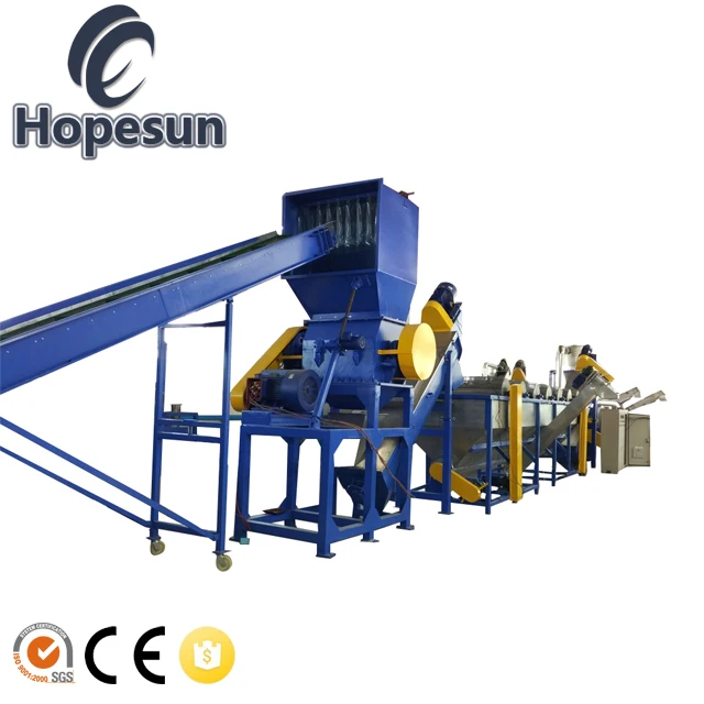 pet bottle crushing washing drying recycling line