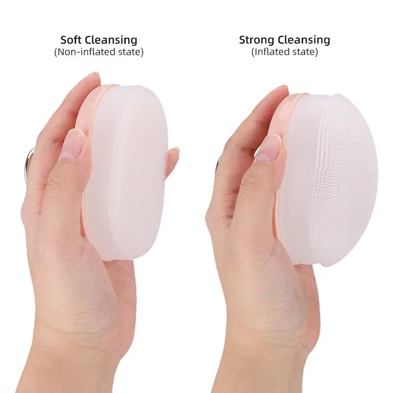 LOHAS Air Pumping Cushion Pore Cleanser Soft Silicone Facial Clean Face Cleansing Brush Scrubber