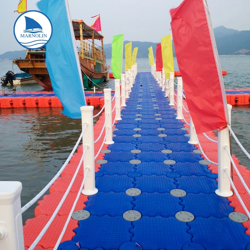Modular floating pontoon plastic dock water buoy jet ski loading platform