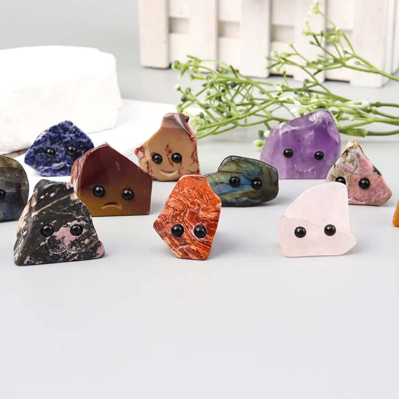 Handcarved Polished Pet Figurine Natural Tiger Eye Stone Quartz Hedgehog Animal Religious Crystal Craft Healing Light Decor