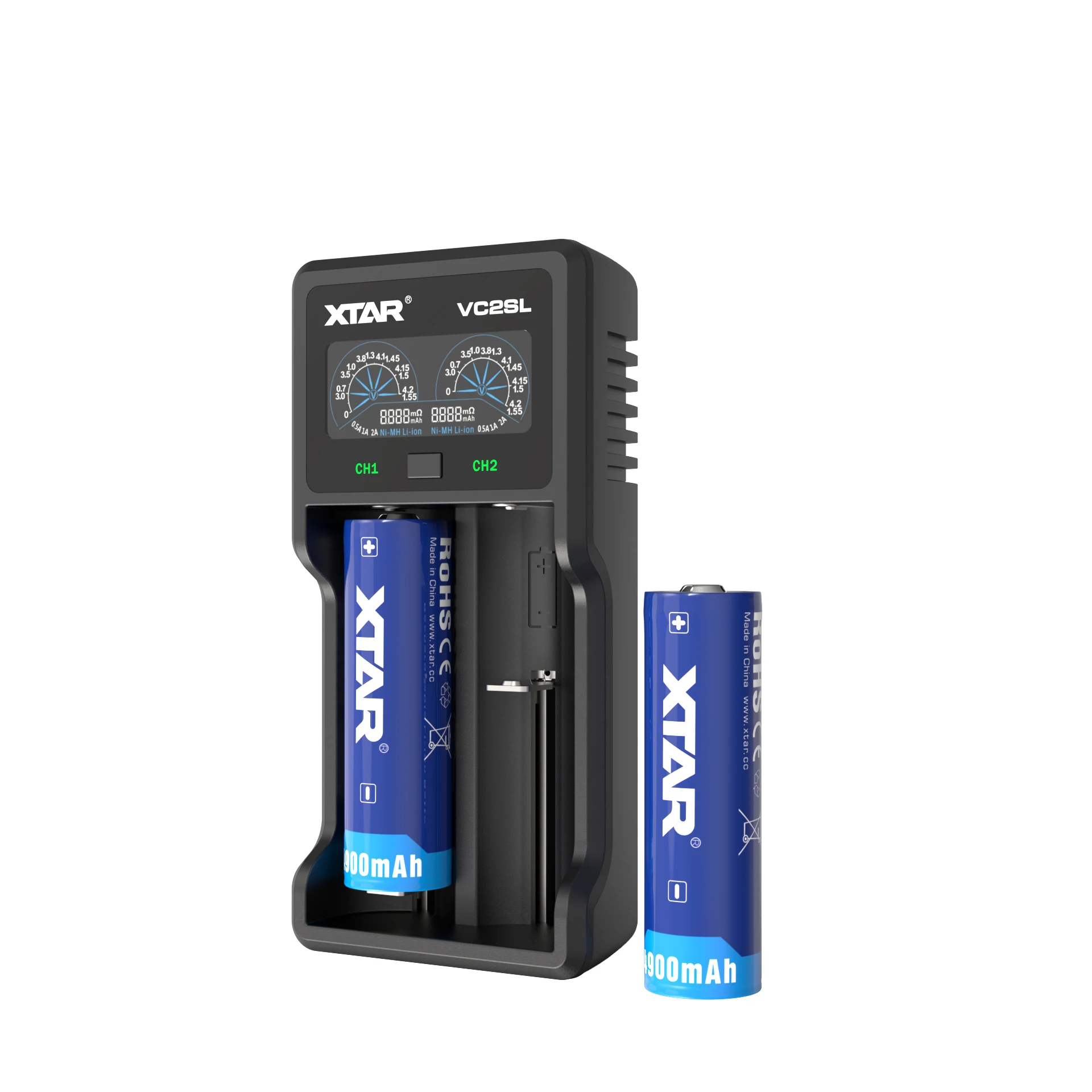 Xtar VC2SL Universal 2 Slot AA AAA USB Type c 21700 dual Battery Charger for Lithium Ion Battery