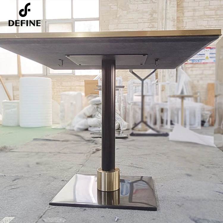 Hotel Furniture Project Custom Italian Luxury Modern Design Rectangle Shape Marble Top Restaurant Table For Cafe Canteen