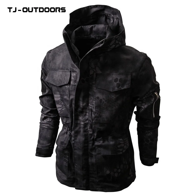 TJ-OUTDOORS новая зимняя водонепроницаемая камуфляжная уличная тактическая Мужская куртка с капюшоном