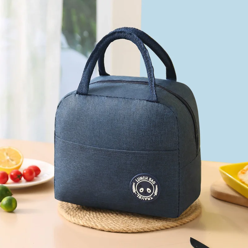 Custom Lunch Cooler Bag For Kids Thermal Tote Bag Simple Fashion Picnic Bag Insulated With Thick Handle