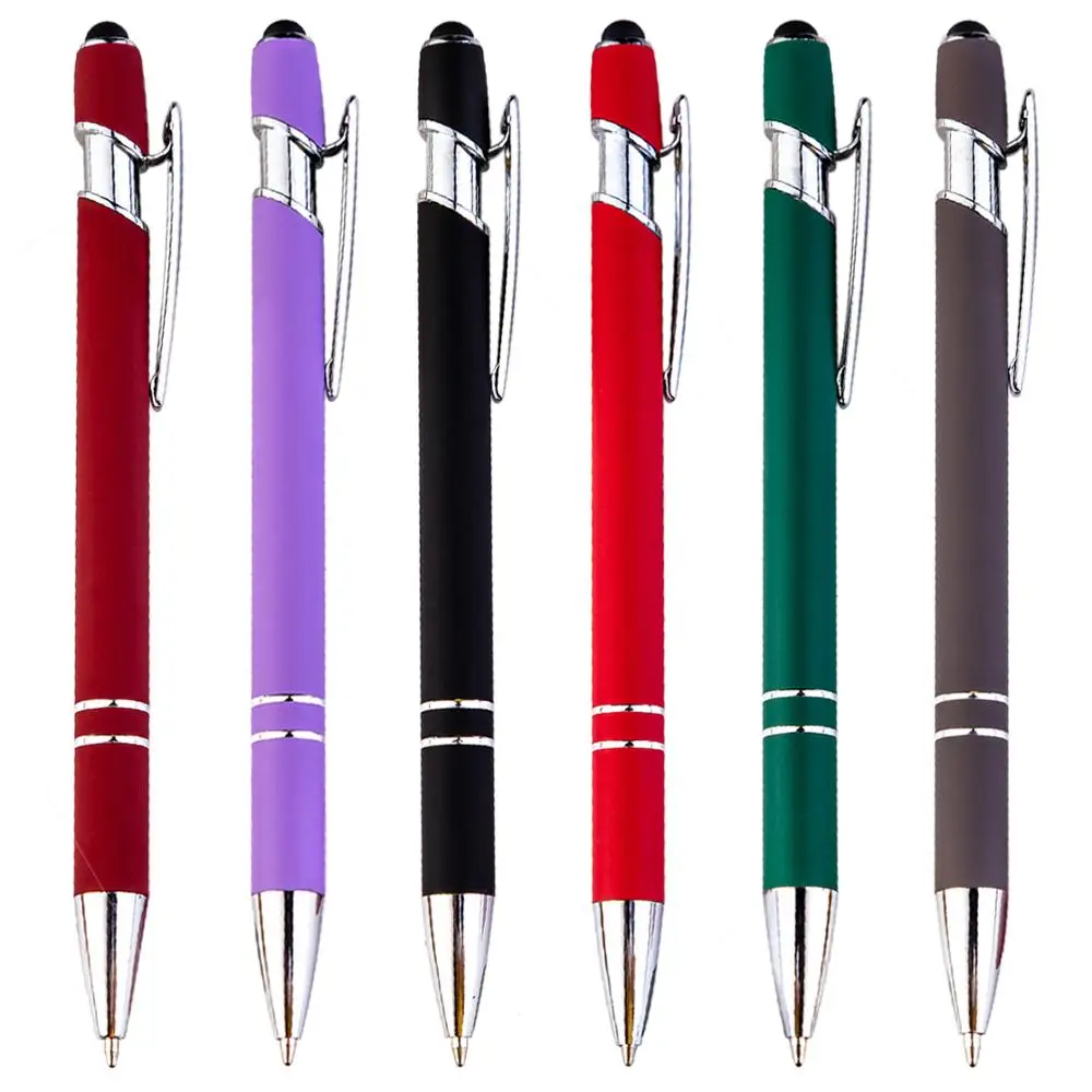 2023 Hot Sale Promotional New Multifunction Ball Stylus Soft Touch Screen Pen 2 In 1 With Custom Logo Metal Ballpoint Pens