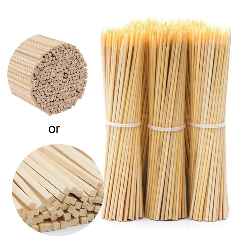 Wholesale Round Disposable Bamboo Bbq Stick Bamboo Skewers Square 40 cm
