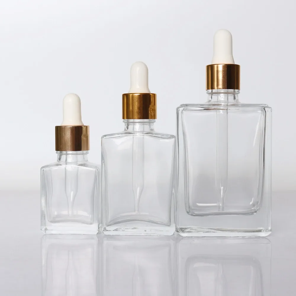 Clear bottle 1oz 15ml 30ml 50ml glass dropper bottle with childproof cap and measured pipette dropper