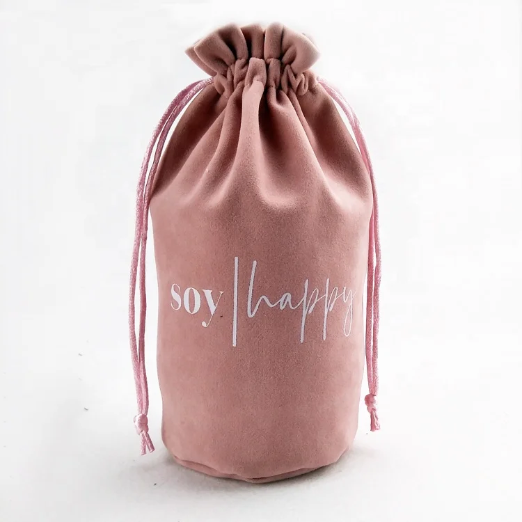 high quality bottle suede velvet packing  bag with round bottom