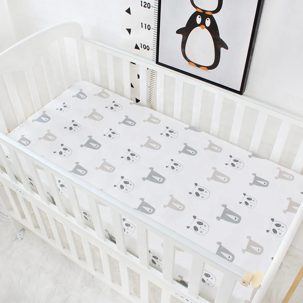 New Design Organic 100% Cotton Crib Baby Fitted Sheet Cot Bed Waterproof Sheet Bedding Set