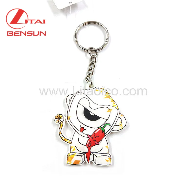 Hot Sales Promotion Customized sublimation PVC Key Chain Saucer Man Soft Rubber PVC Keychain