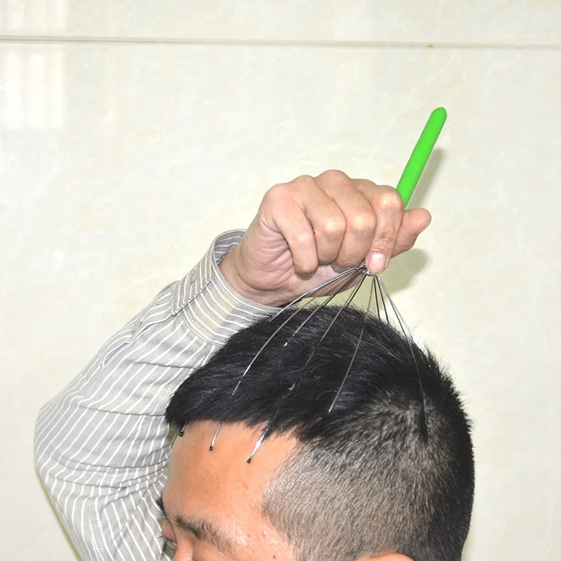 Zhedage Stainless Steel handheld Head Scalp Massager Claw tool Wire Metal Spider octopus Head Massager