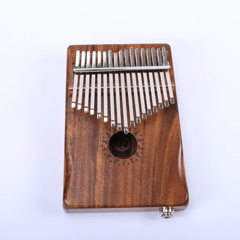 Walter High quality Manufacturer Wholesale durable wooden 17 key with EQ kalimba thumb piano, Mahogany Kalimba