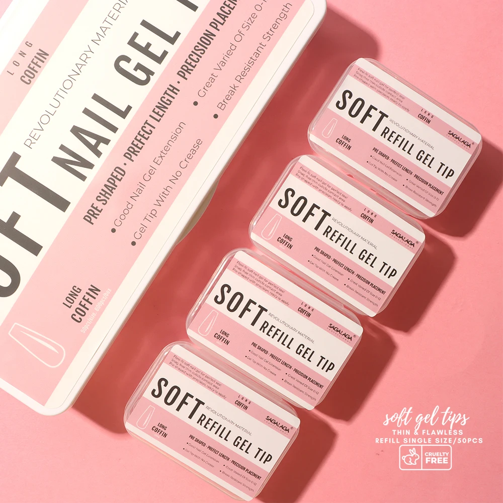 Full Cover Soft Almond False Nail Tips Refill Short Gel Art Fake Nails For Nail Salon Diy Home Manicure Design