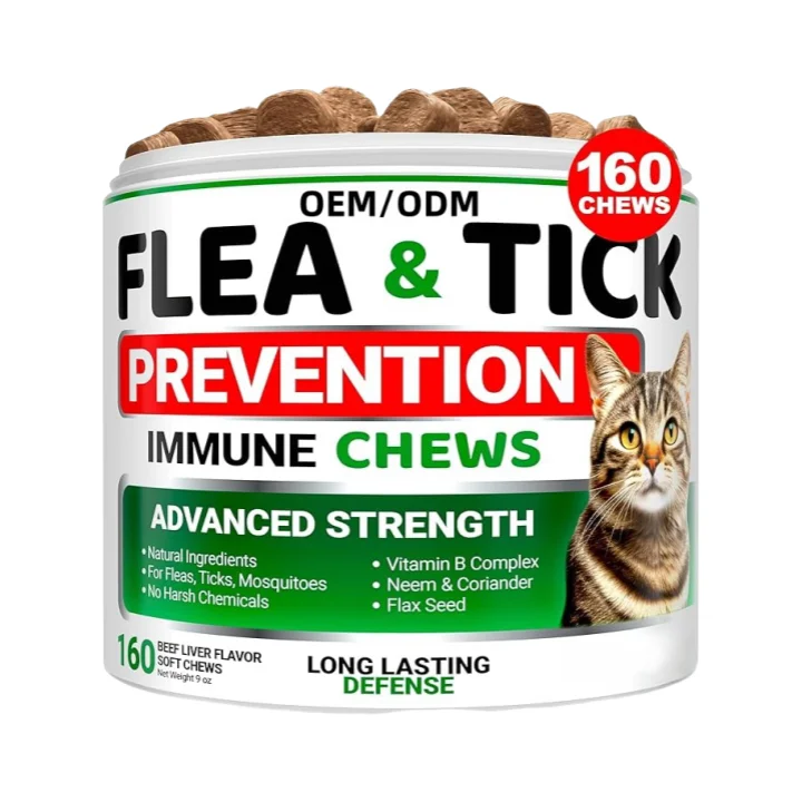 OEM Flea and Tick Prevention for Cats - Daily Oral Cat Flea and Tick Treatment Chews - Pest Control & Natural Defens -Repel flea