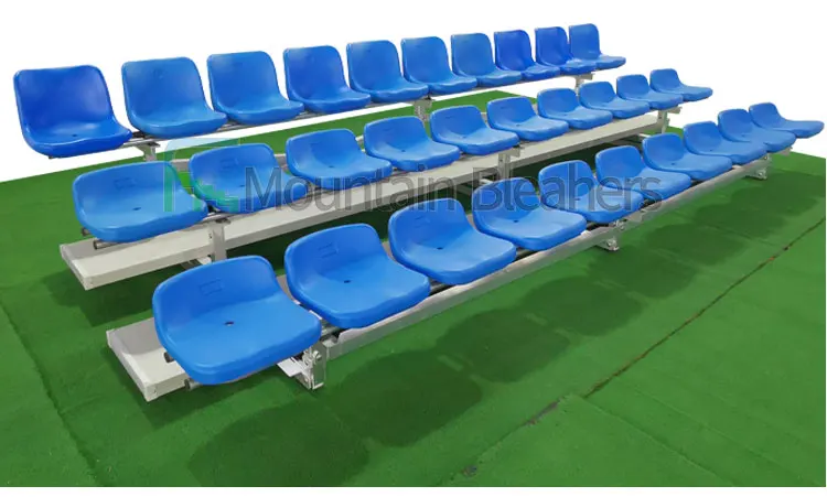MCAB-3F 3 Rows Outdoor Metal Grandstand Aluminum Bleacher With Wheels Tribune Seating