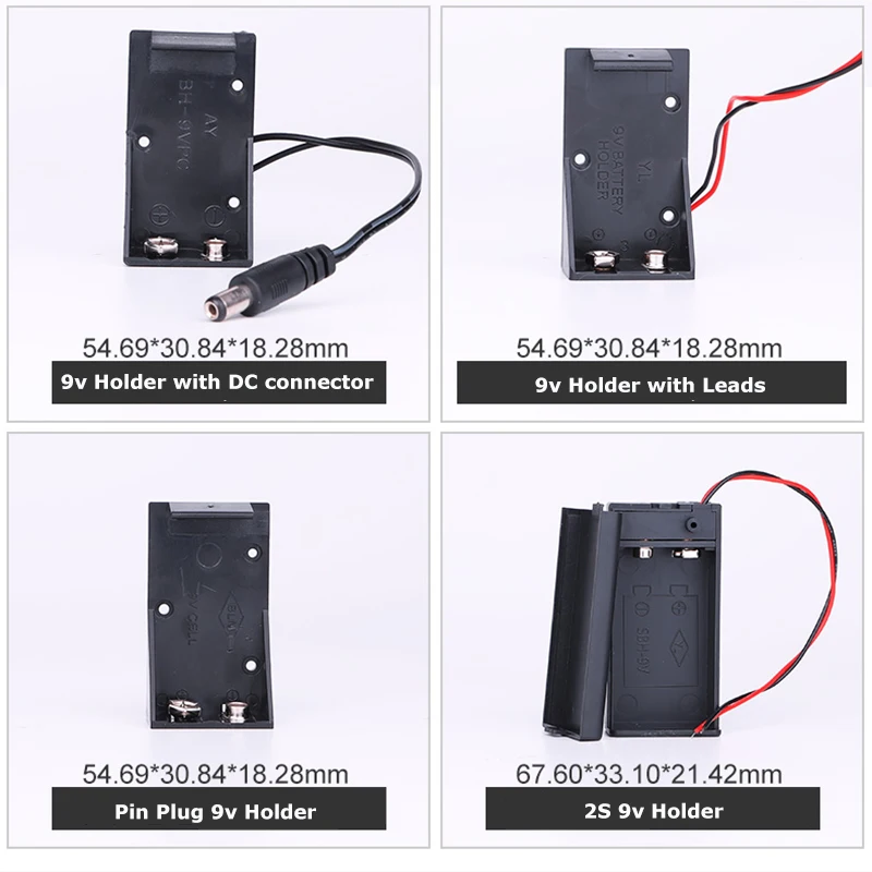 Doublepow оптовая продажа оптом DIY 9 В ABS держатель батареи с переключателем включения/выключения и проводами комплексные аксессуары