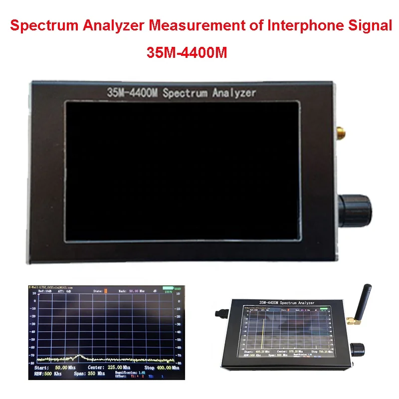 10DB LTDZ 35M-4400M Handheld Simple Spectrum Analyzer Measurement  Interphone Signal 4.3 Inch LCD Handheld Spectrum Analyzer