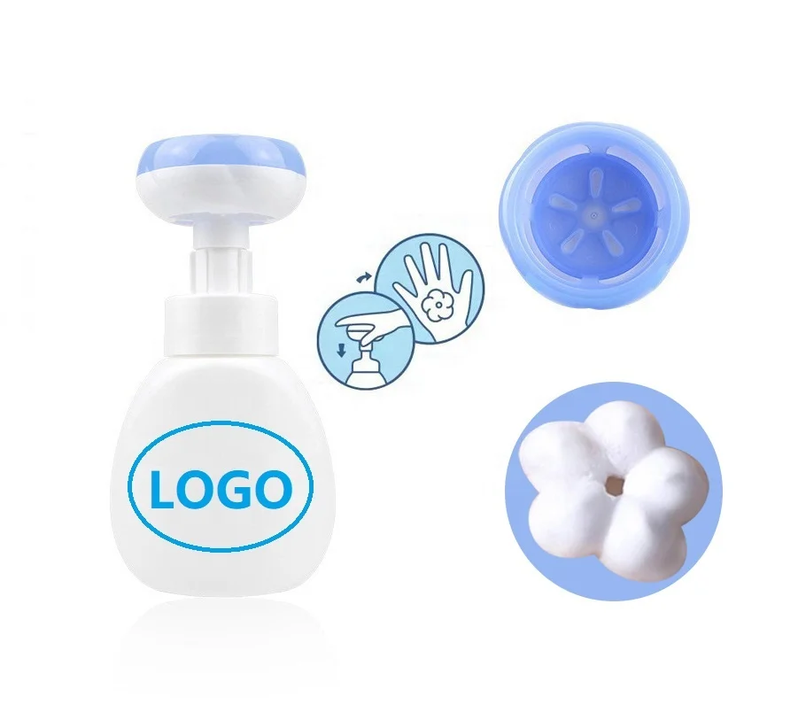 HEYAMO Viaje 250ml Flower Hand Soap Pump Sprayer Empty Plastic Cleanser Flower Stamp Pump Bottle Flower Stamp Hand Soap Bottles
