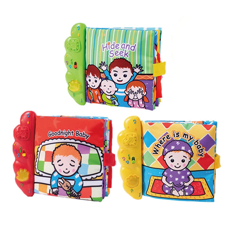 SEEJOYOU Wholesale music sound soft cloth books children baby touch cloth books Customized Book