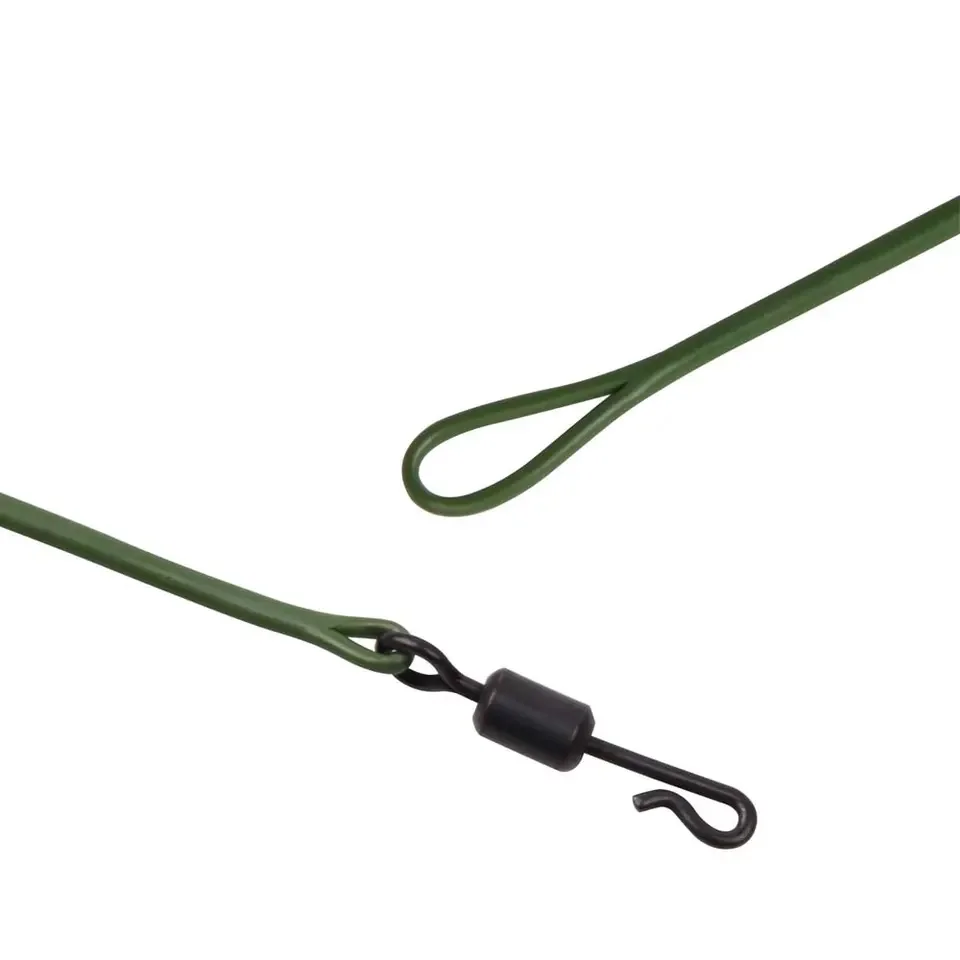 High Strength 45LB Nylon Line Carp Leader Fluorocarbon hooklink Clear color Free with Clip Ring Quick Change Swivel