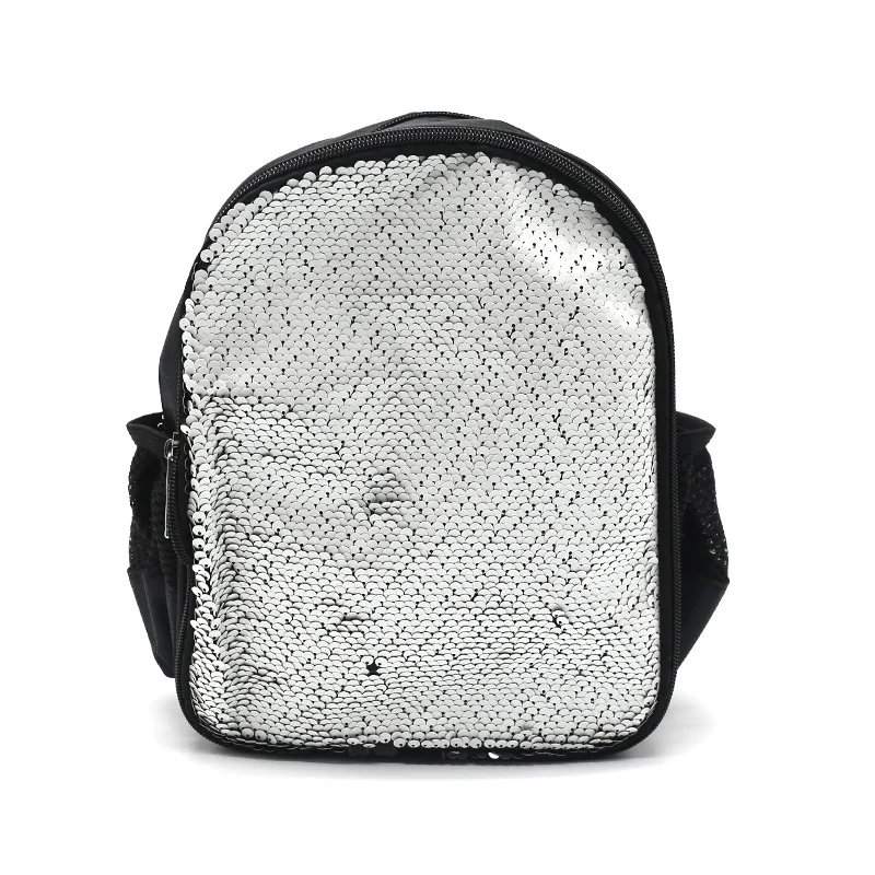 Customised trendy sequin cute plain glitter student sublimation blank school bags girls big