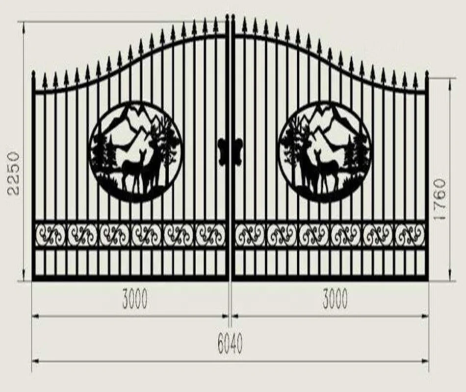 Best Quality Simple House Steel Main Gate Designs Exterior Wrought Iron Gate Support Customization