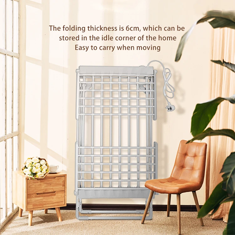 SANIPRO Outdoor/Indoor Clothes Airer Portable Folding Standing Air Drying Laundry Hanger Dryer Electric Heated Clothes Rack