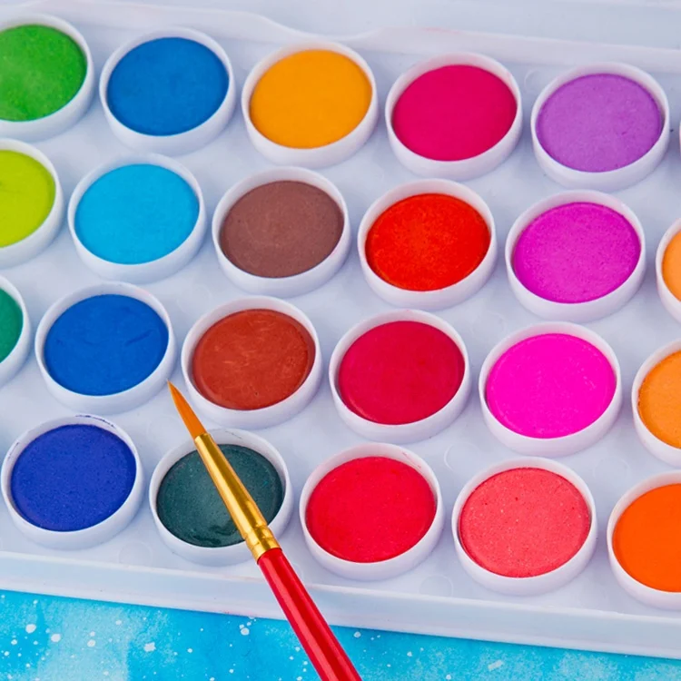 Набор однотонных акварельных художественных красок 12 16 28 36