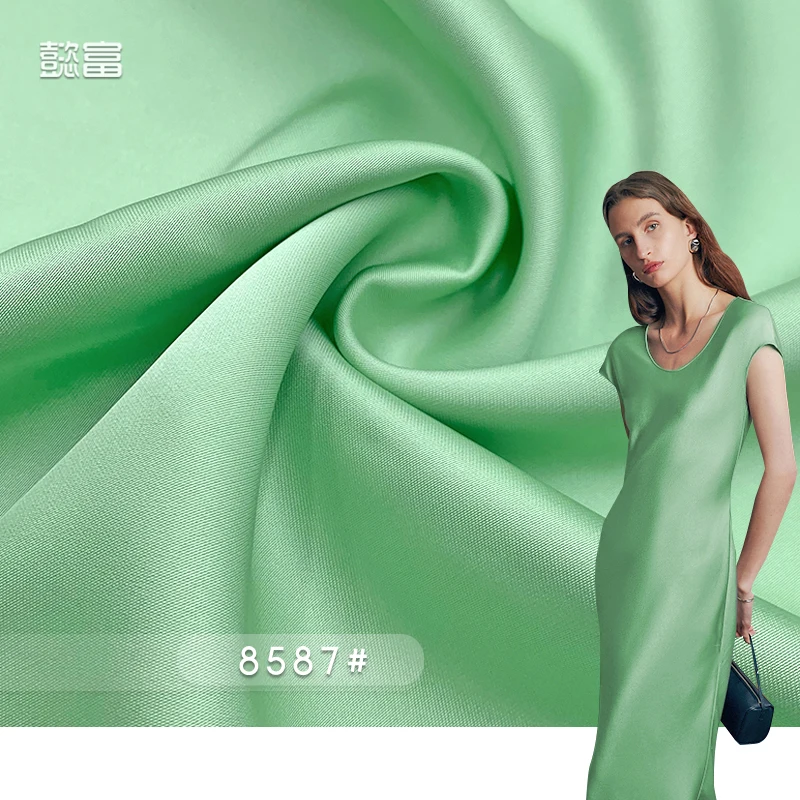 Wahl Satin Silk Duchess Wholesale Bridal 8587# Viscose Spandex Clothing Textile Supplier Manufacturing Acetate Polyester Fabric