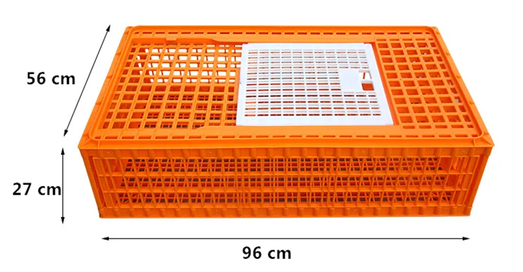96x55x27cm Poultry transport crates for live chicken large chicken cage orange plastic chicken crates
