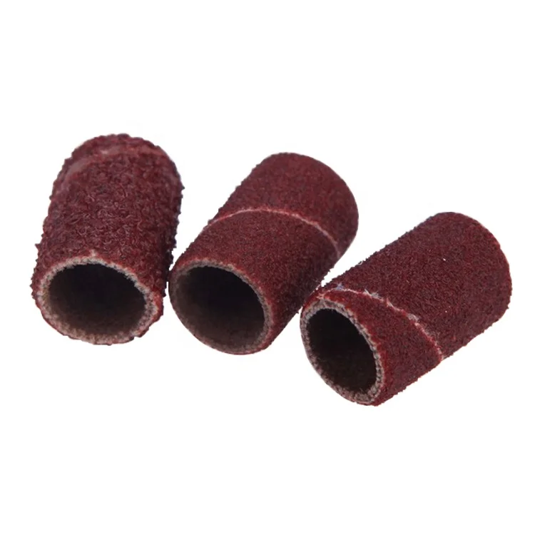 Manicure pedicure 100 pcs/lot 80/120/180 nail art sanding band sandpaper loop brown nail drill sanding bands for nail drill bits