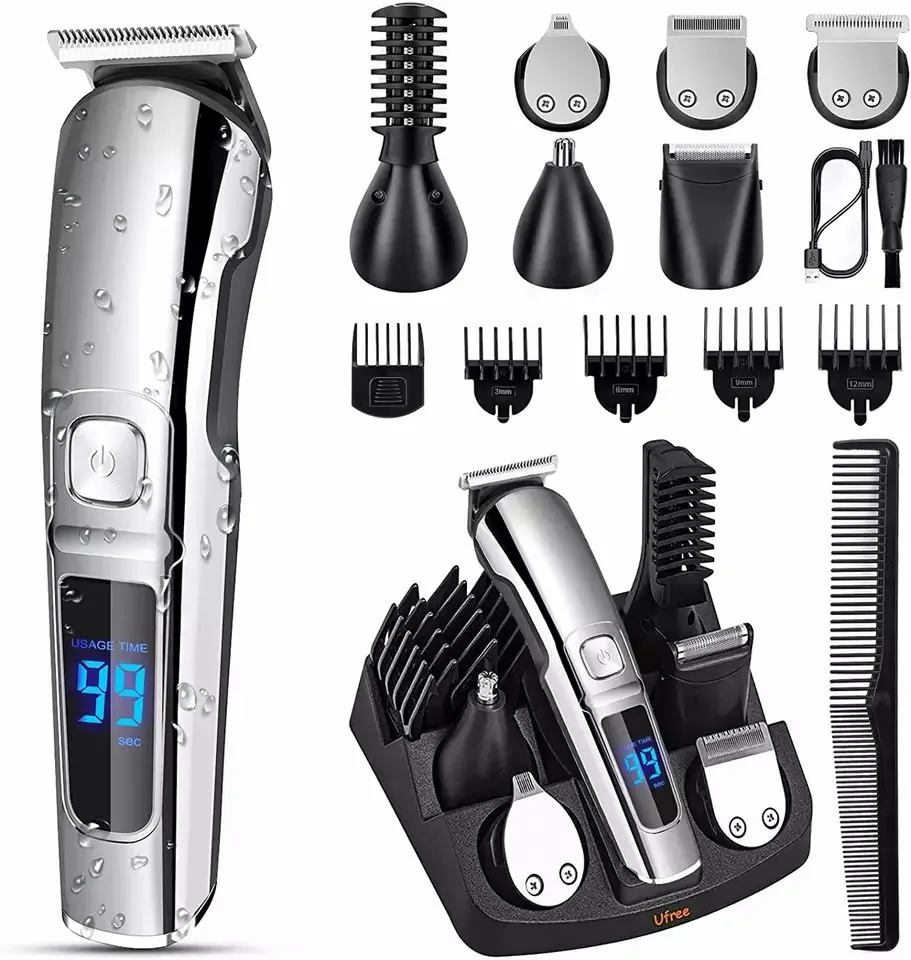 Rechargeable Profession Metallic Electric Trimmer USB Rechargeable T-Blade Blade Hair Clipper