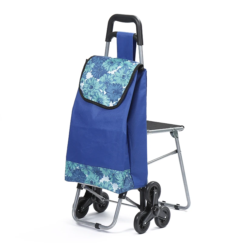 
Portable household stairs 6 wheel folding shopping trolley bag cart 