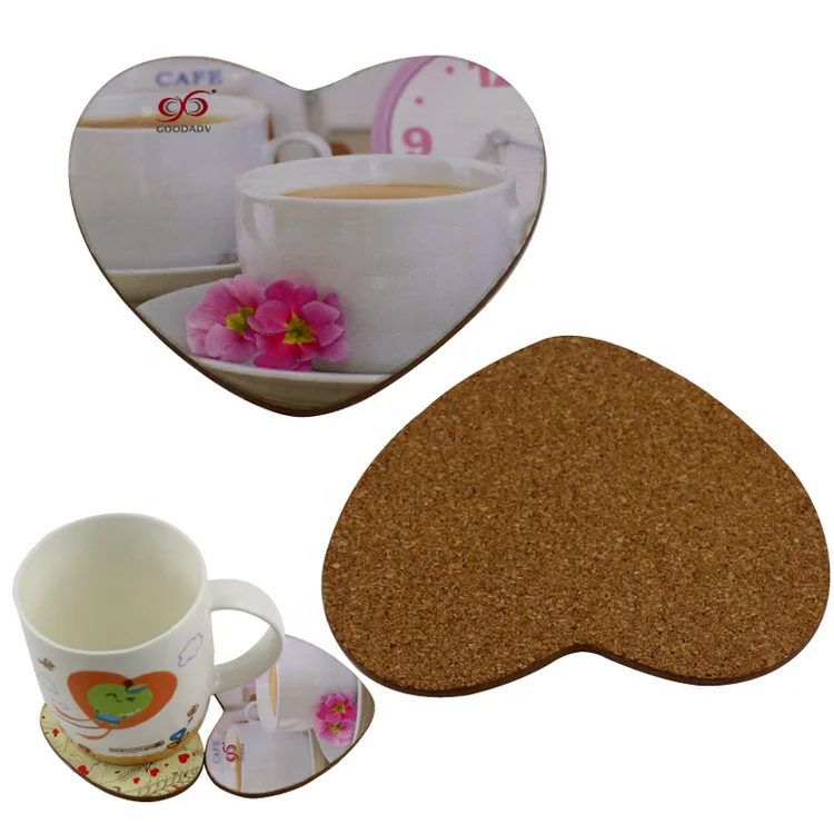 Promotion gift set printed MDF coasters with cheap price  wooden cork cup coasters