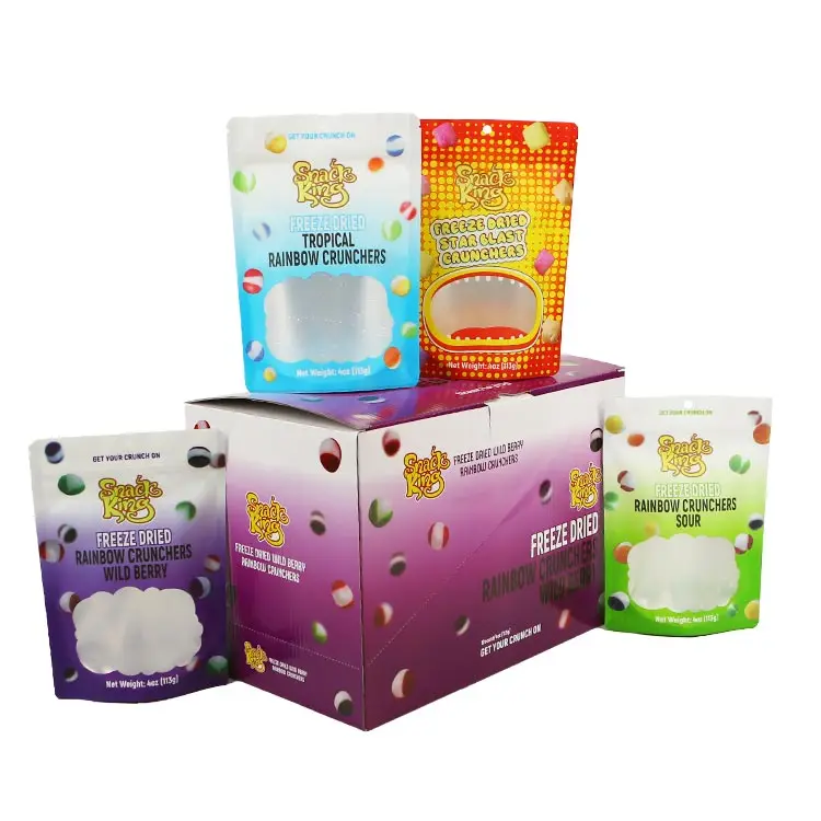 Custom Printed inside printing spot uv holographic cardboard paper box for 3.5g packaging cereal mylar bags with box